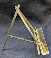 VINTAGE MINI BRASS EASEL PLATE PICTURE BOOK STAND TABLETOP 5"