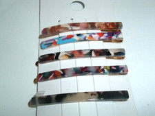 5 Girls Marbled Lucite Golden Bobby Pins New with Tag