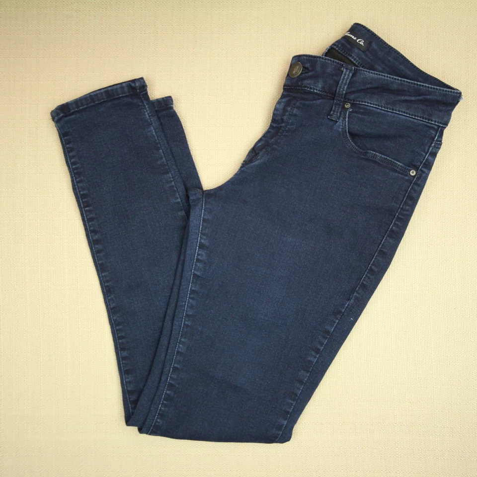 Pantalones de mezclilla ajustados Mavi Alexa para mujer talla 28 X 28 tiro bajo lavado oscuro Foto 2 de 4