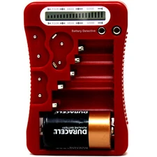 **BRAND NEW**  12-Type Battery Tester-Red, LCD Display, for Household Batteries