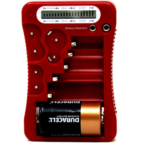 **BRAND NEW**  12-Type Battery Tester-Red, LCD Display, for Household Batteries - Picture 1 of 7