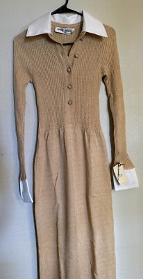 Vintage Howard Lawrence For Maisonette Knit Dress Collared Buttons Size 6  NWT!! | eBay