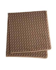 100% AUTHENTIC NEW FENDI BABY ALLOVER FF LOGO JACQUARD BABY BLANKET