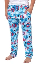 Grateful Dead Men's Steal Your Face Blue Tie Dye Adult Lounge Pajama Pants