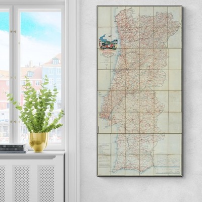 1926 Road Map of Portugal   Highways, Cities & Transportation Infrastructure