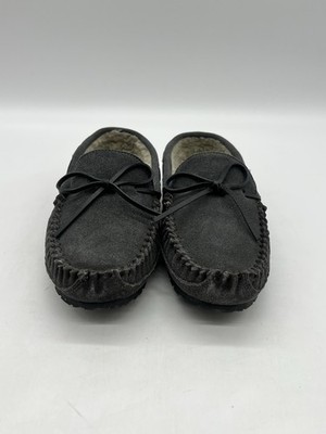 Minnetonka Casey Men s Size 8M Charcoal Suede Slip On Slippers Shoes.