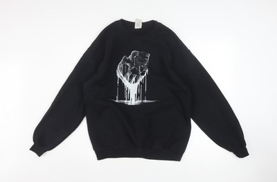 Gildan Herren Schwarz Grafik Pullover Sweatshirt M Heavyweight Fleece