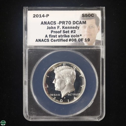 2014-P Kennedy Half Dollar Silver Proof ANACS PR70 DCAM Proof Set #2 8 of 19
