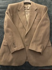 Vintage Camel Hair 44R 2 button blazer jacket coat 4 buttons Sleeve Made USA tan