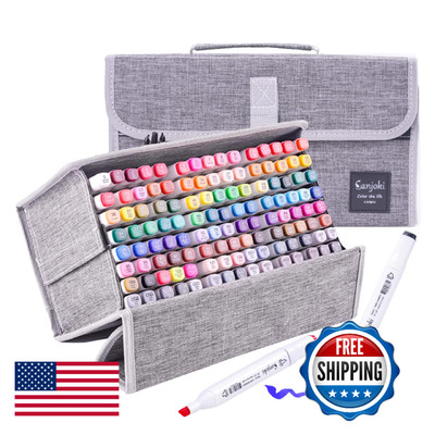 SANJOKI Art Markers 120 Colors Brush Tip and Chisel Tip Multicolor Marking Pen f