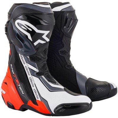 Alpinestars -  Motorradstiefel 46 - Supertech R 2021 - schwarz-rot-weiß-grau
