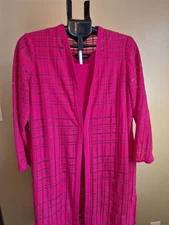 Ming Wang Womens XL 3 Piece Set , Magenta, Pants, Tank Jacket
