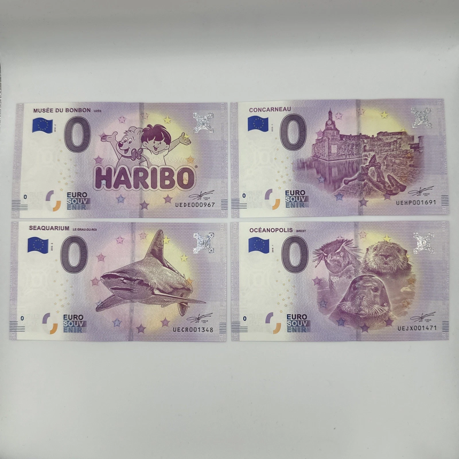 Lot 4 Billets  Zéro 0 € Euro Touristique / Souvenir 2018-1 / 2018-2