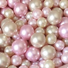 140 Pieces Floating Pearls for Vase Filler Pearl Beads No Hole Vase Gold, pink