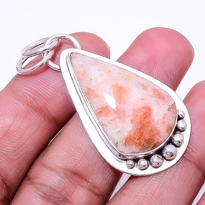Golden Sunstone - Madagascar 925 Sterling Silver Pendant 1.95'' P, Christmas Gift