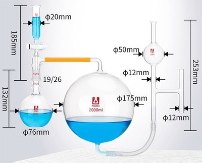 Hydrogen Release Apparatus Borosilicate Glass Lab Generator Set