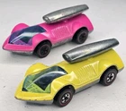 Hot Wheels Redline Lot Of 2 Rocket Bye Baby Pink & Yellow Enamel Shell Promo