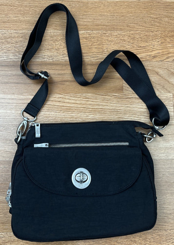 Baggallini Calais Black Nylon RFID Crossbody Bag Purse