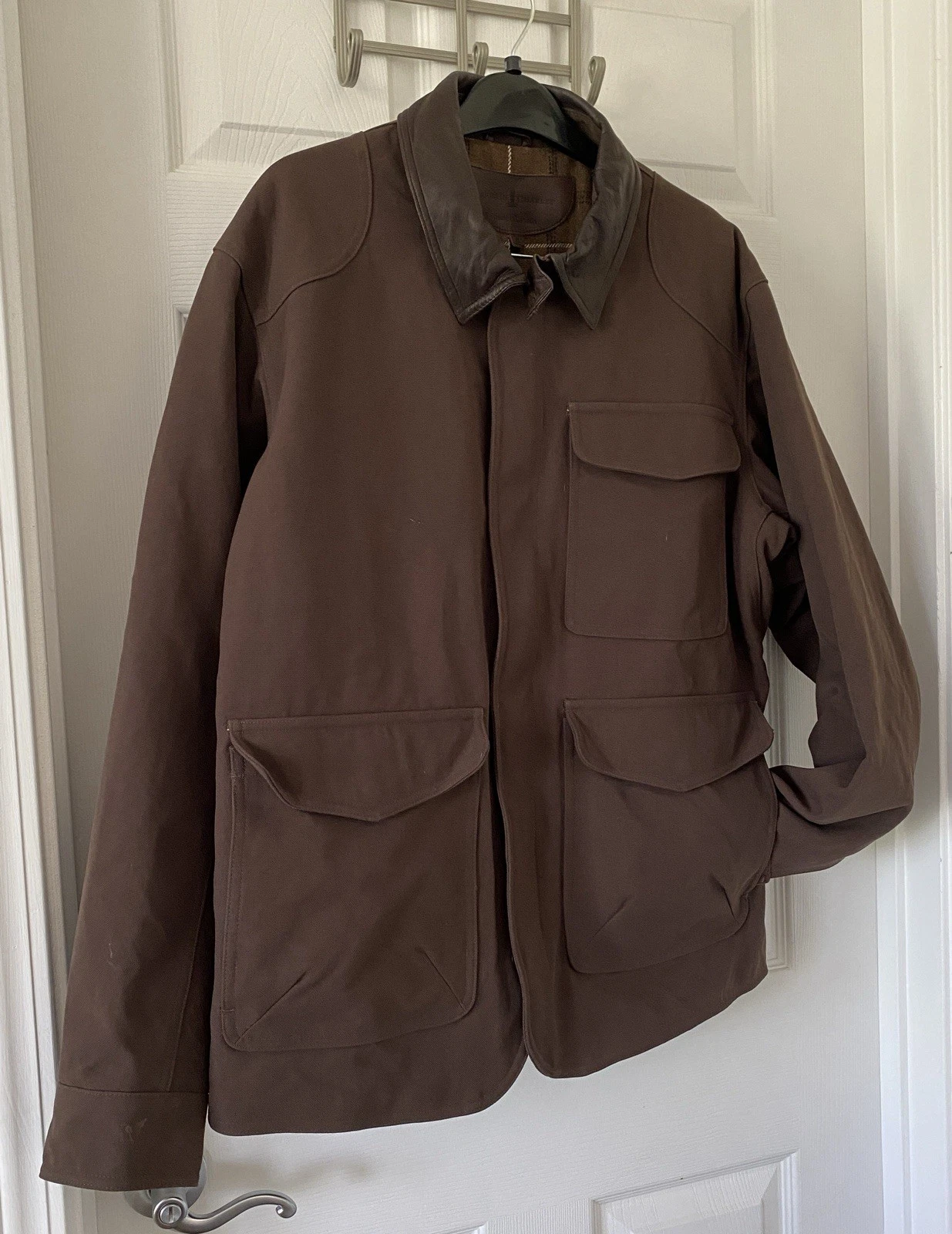 Justin Charles - Canada Herdsman Jacket Wool Blend Lined Leather Collar & Cuffs