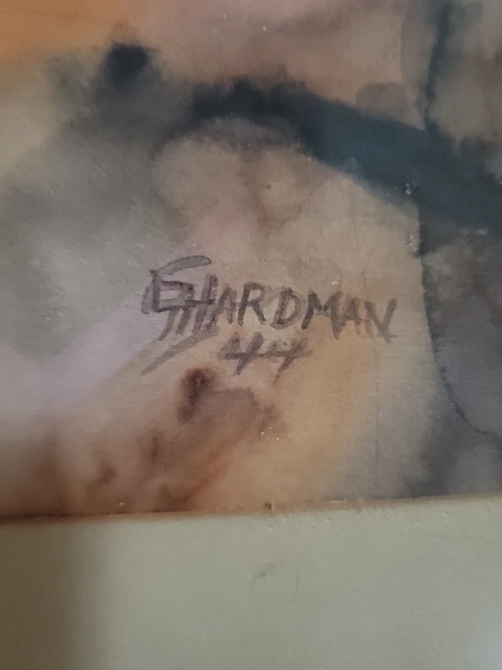 Precioso 1944 Original Por Hardman ~ Inscrito Verso ~ 25.5" X 21.5" Foto 2 de 4