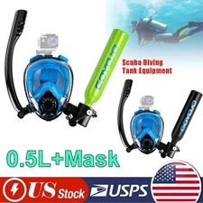 Adults Scuba Lung Breathing Air Tank With Sub Mask Portable Bag Refillable 0.5L 