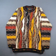 Steven Land 3D Knit Sweater Men Size Large (Fits Medium) Made In USA Coogi Like