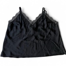 Victoria's Secret black lace cami top adjustable straps Size L New With Tags