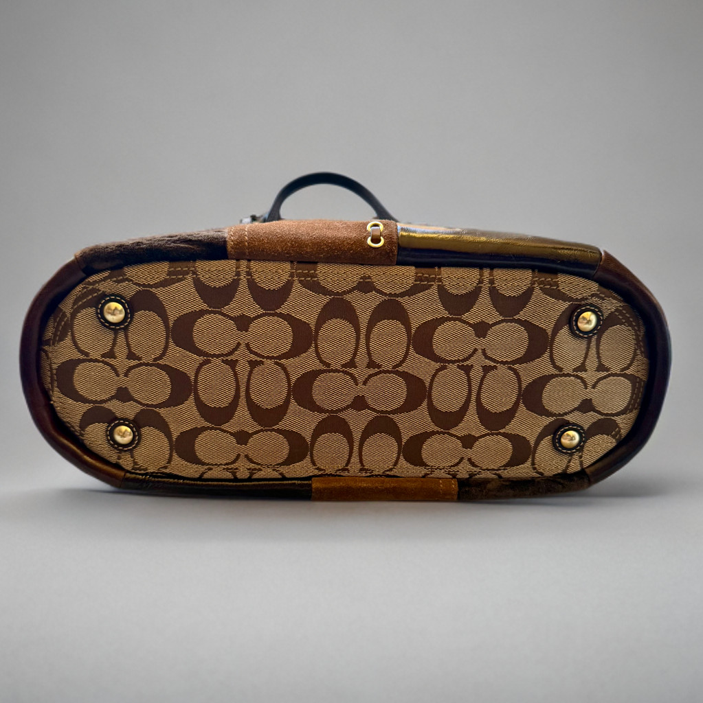 Coach Brown Multicolor Patchwork Shoulder Bag Tot… - image 3