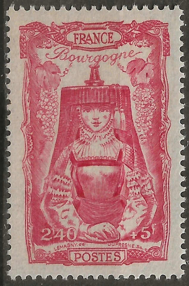 N° 596** SERIE COIFFES REGIONALES - BOURGOGNE - Photo 1/1