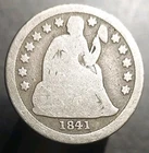 1841 US Seated Liberty Silver Dime United States Old Type Coin Better Date