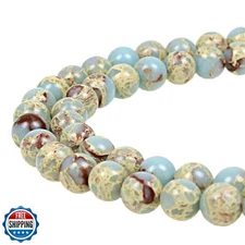 JarTc Natural Stone 6 Colors Sea Sediment Imperial Jasper Round Loose Beads f