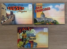 3 Vintage Postcard Booklets Greetings Tucson/Stories Great West/San Francisco