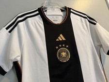Adidas Germany 2022 Home Jersey Men's Size M Soccer Shirt White Black World Cup