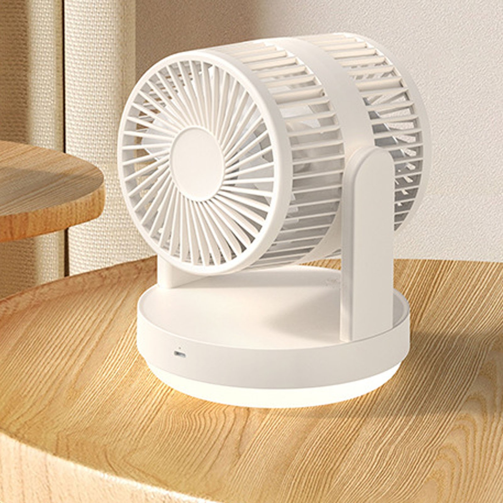 Rechargeable Desktop Oscillating Fan With Night Light For Home Bedroom Excellent