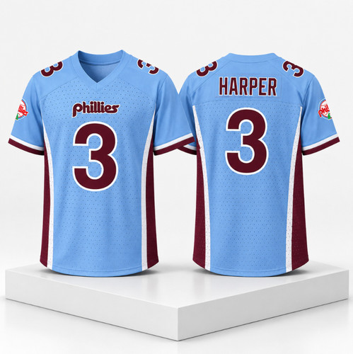 HOT! Phillies PECO Bryce Harper Football Jersey 2026 Giveaway S-5XL