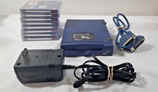 Iomega Zip Z100P2 External PC Zip Drive Blue Parallel Port Working  8 new discs