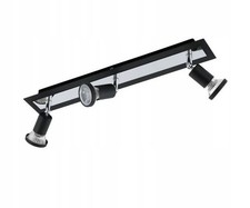 Plafoniera moderna nera a 3 luci con montaggio superficiale, 46 cm, riflettore, nuova