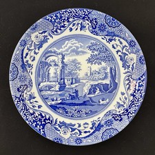 Set of 4 Spode Blue Italian Soup Pasta Bowls 8  Round Made in England