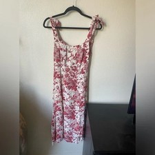 Reformation Women's Twillight Dress Floral Red Size 2 Romantic Valentines Midi