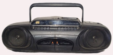 Radio portable CD / cassette SANYO modèle MCD-Z31L Boombox noir - Fonctionne