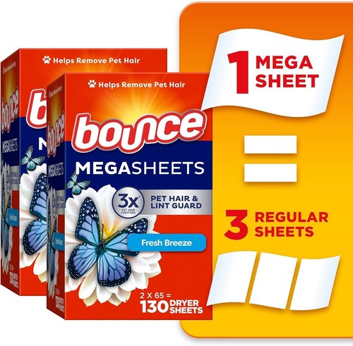Hojas secadoras suavizantes de tela mega protector antiarrugas rebote, 130 quilates - Imagen 2 de 9