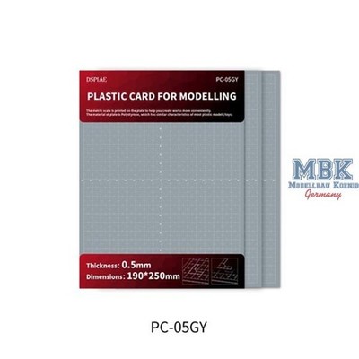 DSPIAE DSP-PC-05GY DSPIAE Plastic Card for Modelling 0.5 mm