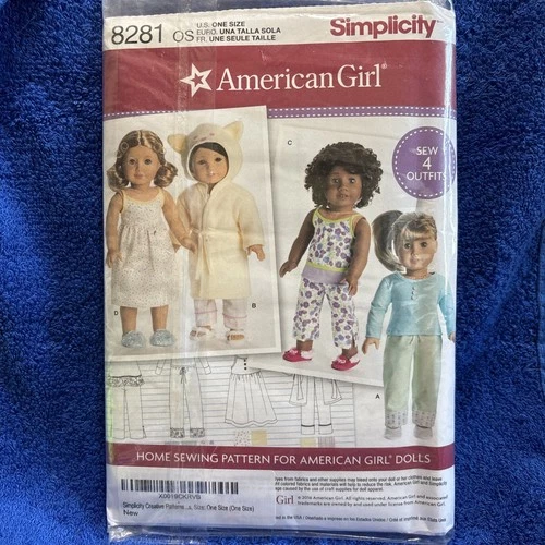 Simplicity Sewing Pattern OS American Girl Doll Pattern #8281