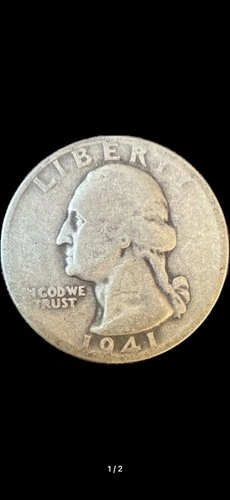1941 S Washington Silver Quarter