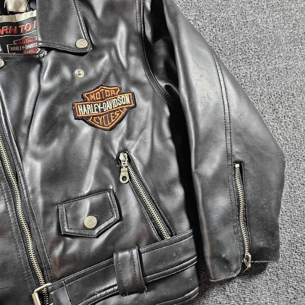 Harley-Davidson Jacket Youth Medium Black Born To Ride Biker