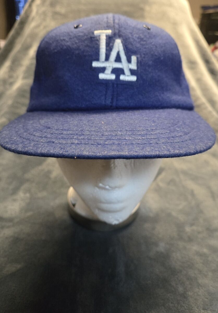 VINTAGE 60s Los Angeles Dodgers Hat M Elastic Fit Blue Wool VINTAGE 60s Los Angeles Dodgers Hat M Elastic Fit Blue Wool