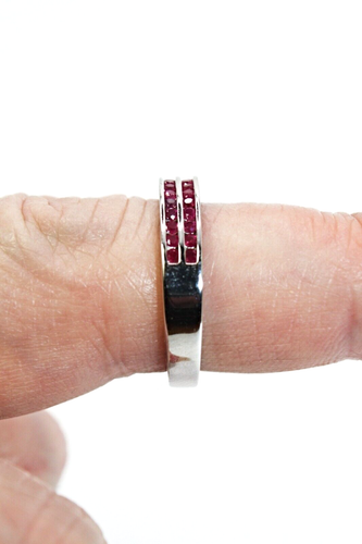 Silver Ring Ruby Genuine Natural Mined Gems Solid Sterling Size N 1/2 US 7 - Picture 4 of 24