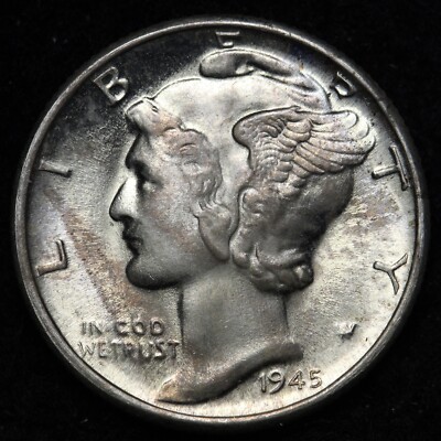 1945-D Mercury Silver Dime GEM BU *UNCIRCULATED* MS F.S.B. E322 XYM