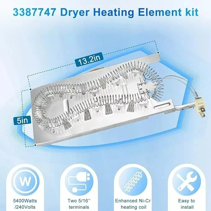 Kit de fusíveis termostato aquecedor secador Kenmore 11096195100 - Imagem 3 de 4