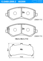 ATE | BremsbeläGe Vorne (13.0460-2899.2) FüR Chrysler Voyager IV Jeep Cherokee